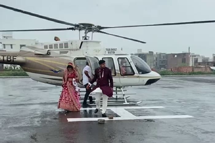 आईची इच्छा पूर्ण करण्यासाठी मुनीशने दिल्लीतील कंपनीशी संपर्क साधला आणि हेलिकॉप्टर बुक केलं. वधूला हेलिकॉप्टरने आणण्याचा निर्णय घेतला. सेक्टर 24 मध्ये बांधलेल्या हेलिपॅडवर हेलिकॉप्टर पाहण्यासाठी शेकडो लोक जमा झाले होते.