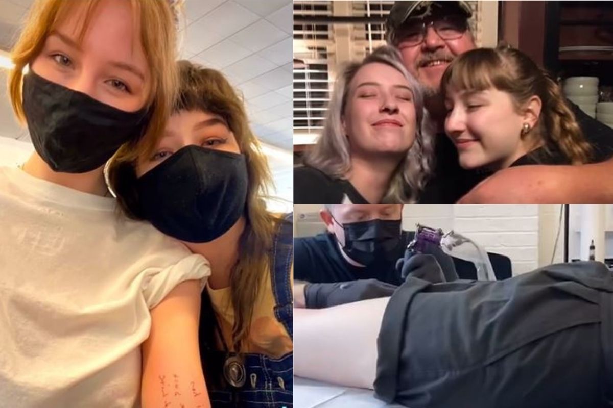 मुलींची वडिलांना अनोखी श्रद्धांजली; शेवटचे शब्द कोरले अंगावर; Video पाहून व्हाल भावुक