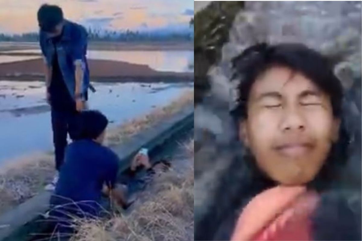 प्रसिद्धीसाठी काहीही! नाल्यात झोपला तरुण; VIDEO काढताना झाली मोठी चूक अन्...