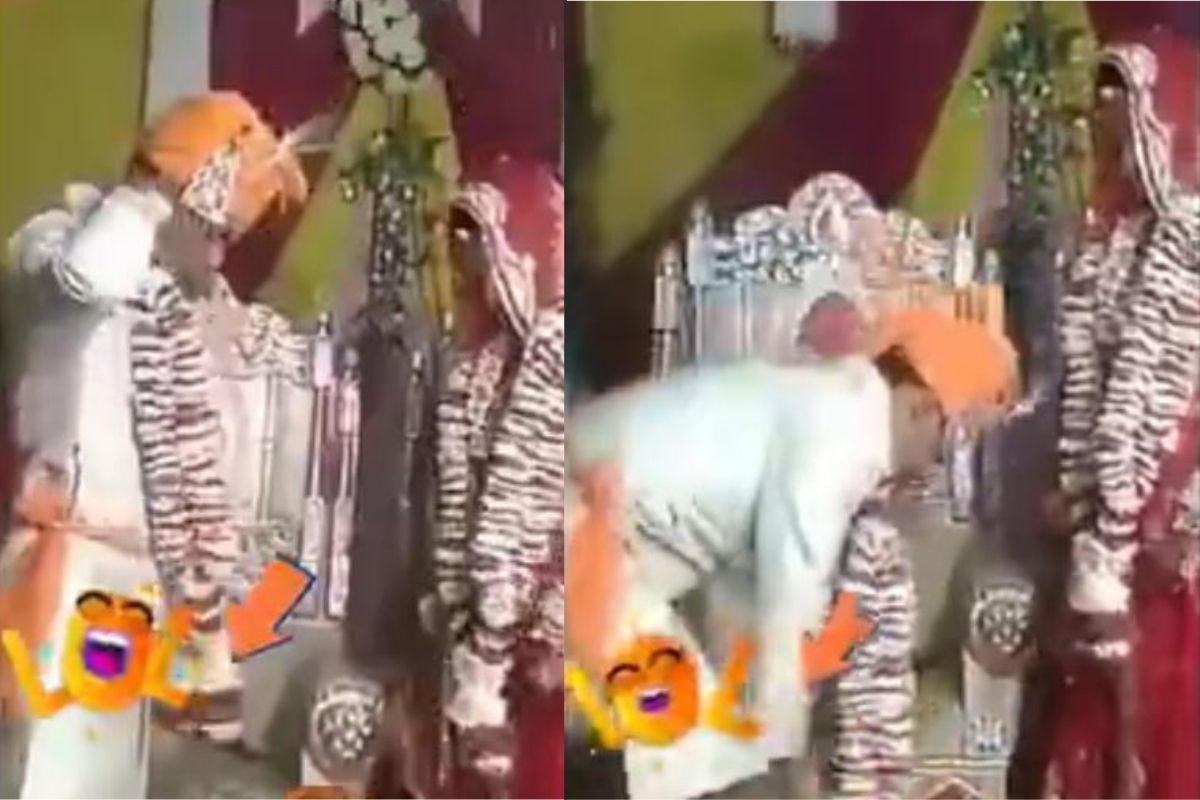 Oh no! वरमाळा घालतानाच निसटला नवरदेवाचा पायजमा अन्...; लग्नातील फजितीचा VIDEO व्हायरल