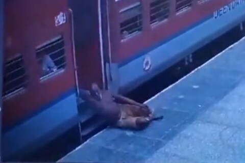 रेल्वे स्टेशनवरील (Railway Station) काळजाचा ठोका चुकवणारी एक घटना समोर आली आहे. हा व्हिडिओ (Viral Video) पाहून तुम्हालाही हा धडा नक्कीच मिळेल, की दुर्घटनेपेक्षा उशिरा झालेला कधीही बरा. 