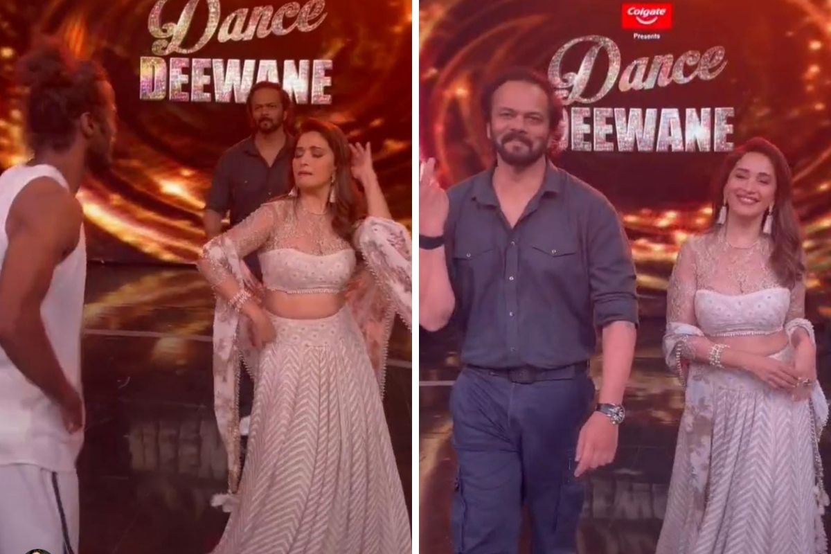 माधुरीचा 'सिंघम'अवतार पाहून रोहितही अवाक्; VIDEO होतोय VIRAL