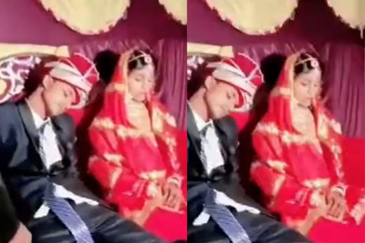 VIDEO: ..अन् मंडपातच गाढ झोपला नवरदेव; नवरीची प्रतिक्रिया पाहून नाही आवरणार हसू