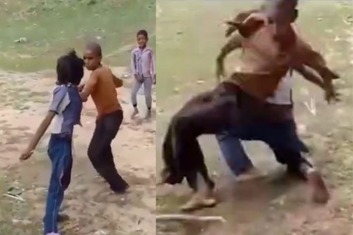 'यांना WWF मध्ये पाठवा'; चिमुकल्यांनी एकमेकांना अक्षरशः धू धू धुतलं, VIDEO पाहून व्हाल थक्क