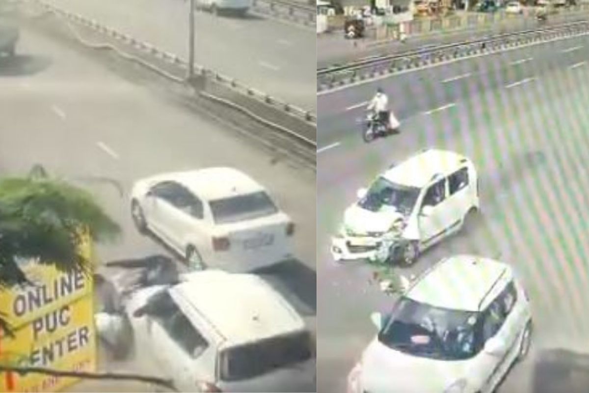 कारची दुचाकीला धडक; घटनेत जखमी झालेल्या तरुणीचा मृत्यू; भीषण अपघाताचा VIDEO आला समोर