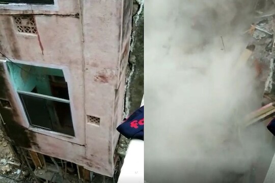 क्षणार्धात जमीनदोस्त झाली तीन मजली इमारत; पाहा भयानक घटनेचा LIVE VIDEO