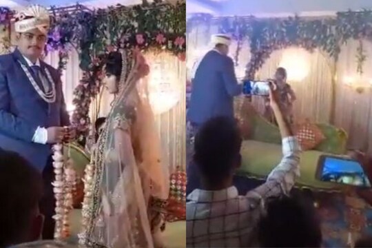 वरमाळा घालतानाच नवरीनं काढला पळ; नवरदेवाची भलतीच फजिती, मंडपातील Video Viral