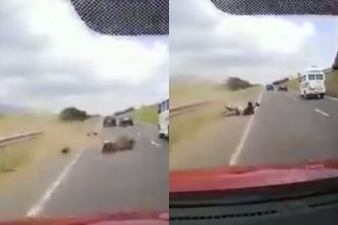 व्हिडिओमध्ये दिसतं, की भरधाव कारनं दिलेल्या धडकेत (Speeding Car Hits Bike) दुचाकी थेट हवेत उडाली यानंतर जोरानं रस्त्यावर आदळली. यात दुचाकीवरील दोघे जखमी झाले आहेत. 
