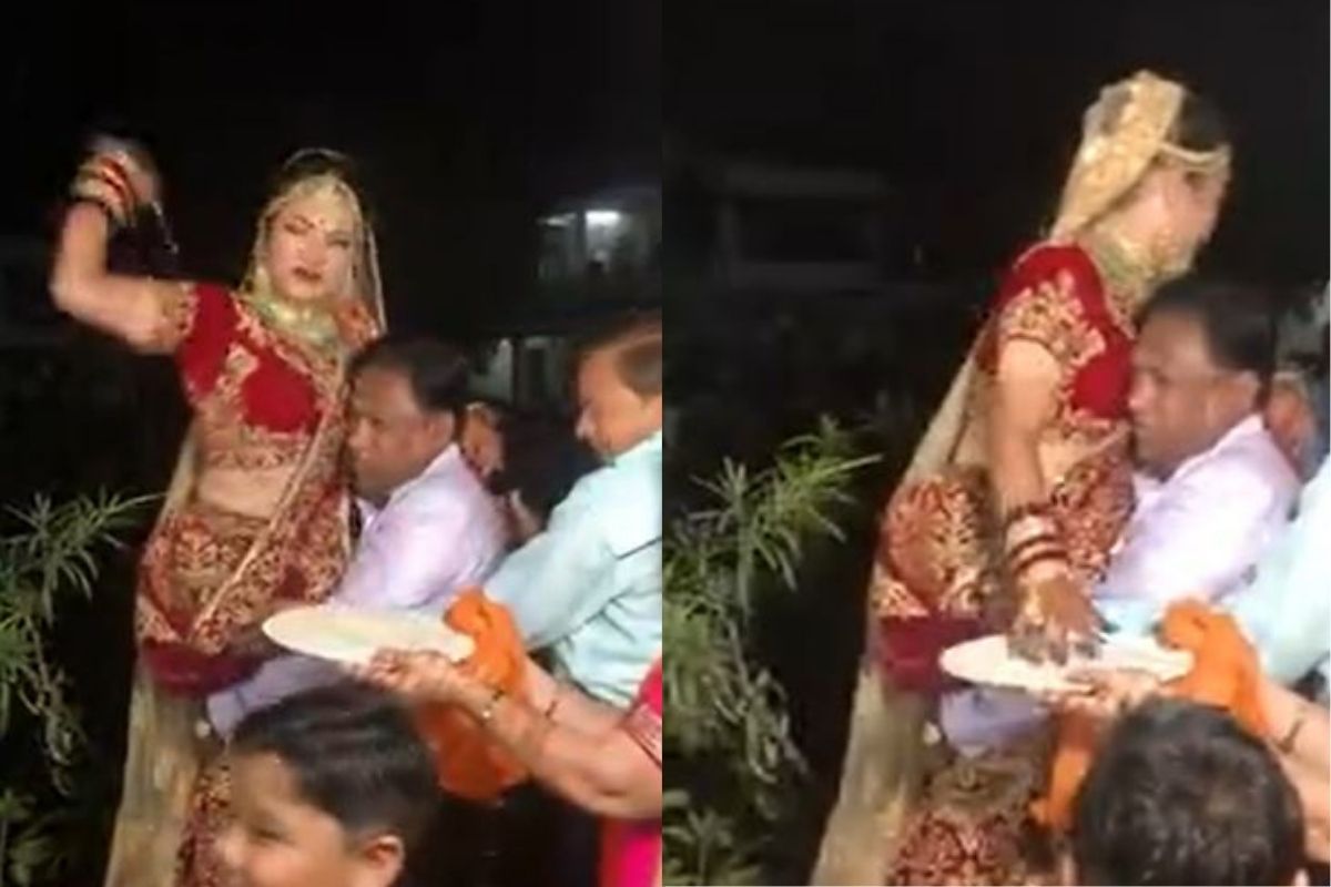 VIDEO: अरेच्चा! वरात घेऊन दारात आलेल्या नवरदेवावरच नवरी फेकू लागली तांदूळ; समोर आलं कारण