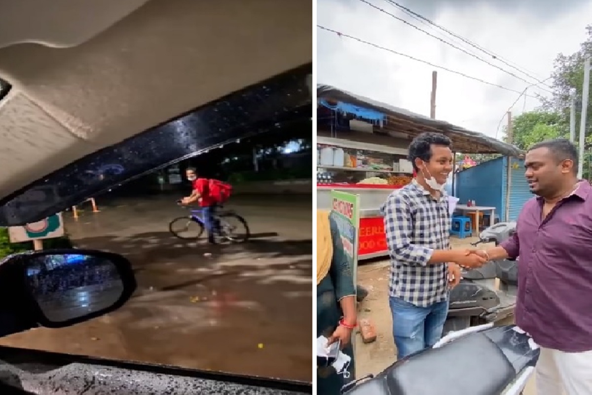 सायकलवरुन पार्सल डिलीव्हर करणाऱ्या Zomato बॉयला गिफ्ट केली बाईक, VIDEO पाहून तुम्हीही कराल कौतुक