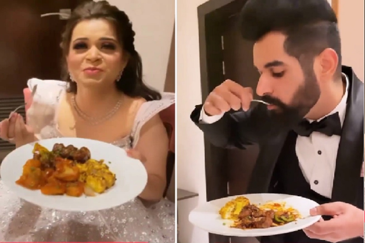 लग्न राहिलं बाजूला, नवरा-नवरीने आधी जेवणावर मारला ताव; कसे बकाबक खातायेत पाहा VIDEO