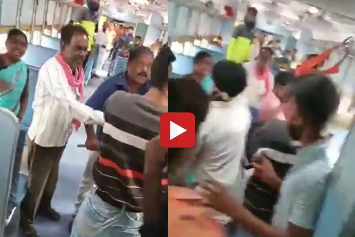 भेळीवरुन जुंपली! फेरीवाले आणि प्रवाशांमध्ये तुफान राडा; हाणामारीचा VIDEO व्हायरल