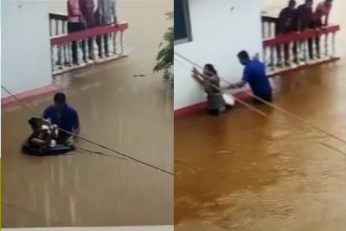 VIDEO : NDRF ची मदत नाही, अशावेळी मंगेशचा देशी जुगाड; 5 महिलांना मृत्यूच्या दारातून आणलं खेचून
