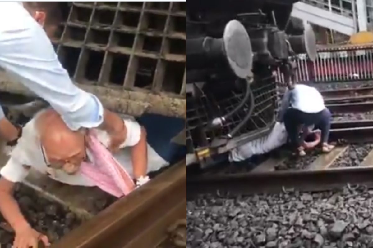 कल्याण स्टेशनवरील Shocking Video; रेल्वे चालकाने अक्षरश: मरणाच्या दारातून केली वृद्धाची सुटका