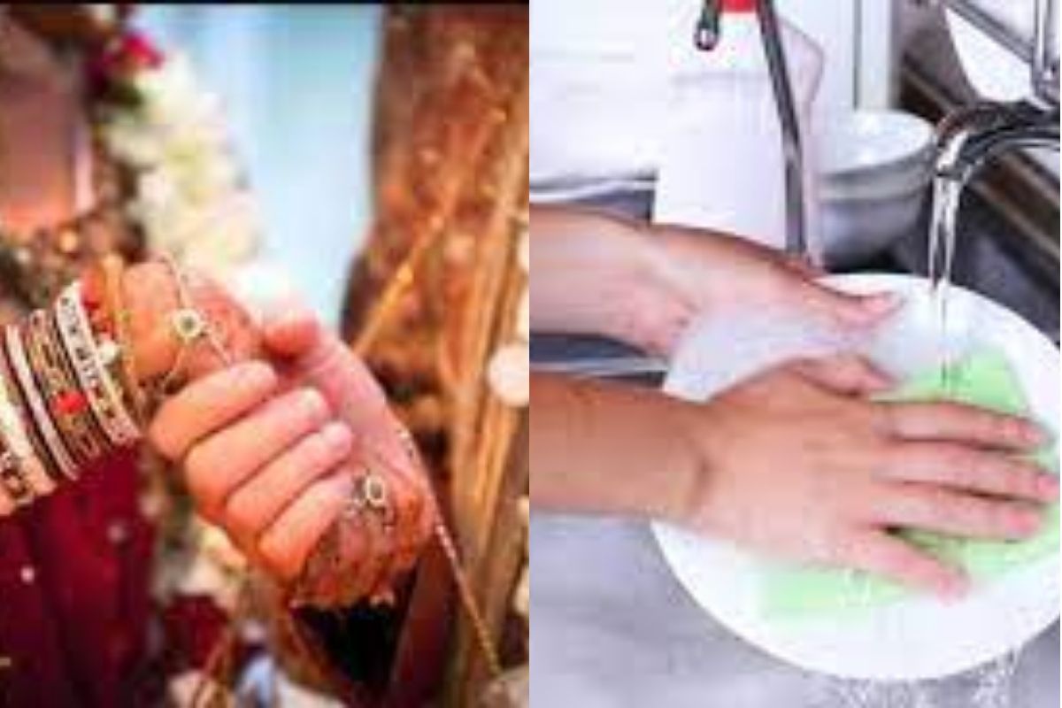 लग्नाला बोलावलं आणि पाहुण्यांकडून घेतली भांडी घासून; कडकीत असलेल्या वधु-वराचा विचित्र फंडा