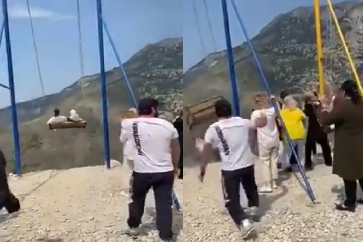 6000 फूट उंच डोंगराच्या कडेवरून घेत होत्या झुला; उंचावर जाताच झोपाळा तुटला आणि... काळजाचा ठोका चुकवणारा Shocking video