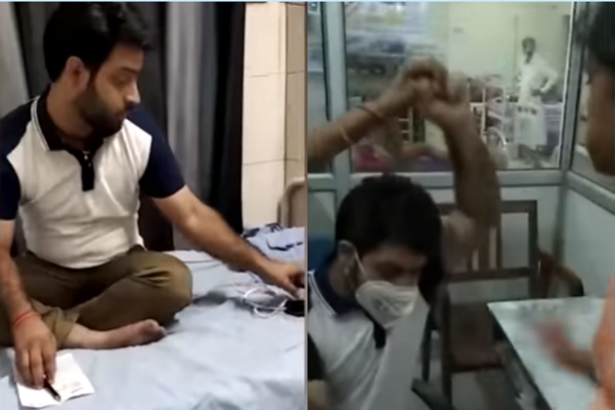 ड्यूटीवर आराम करणाऱ्या डॉक्टरला तरुणीने लगावली कानशिलात; VIDEO तुफान VIRAL