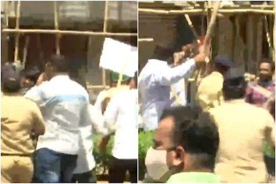 Shiv Sena vs BJP: मुंबईत शिवसेना - भाजप कार्यकर्ते भिडल्याचा LIVE VIDEO, पोलिसांचा लाठीमार