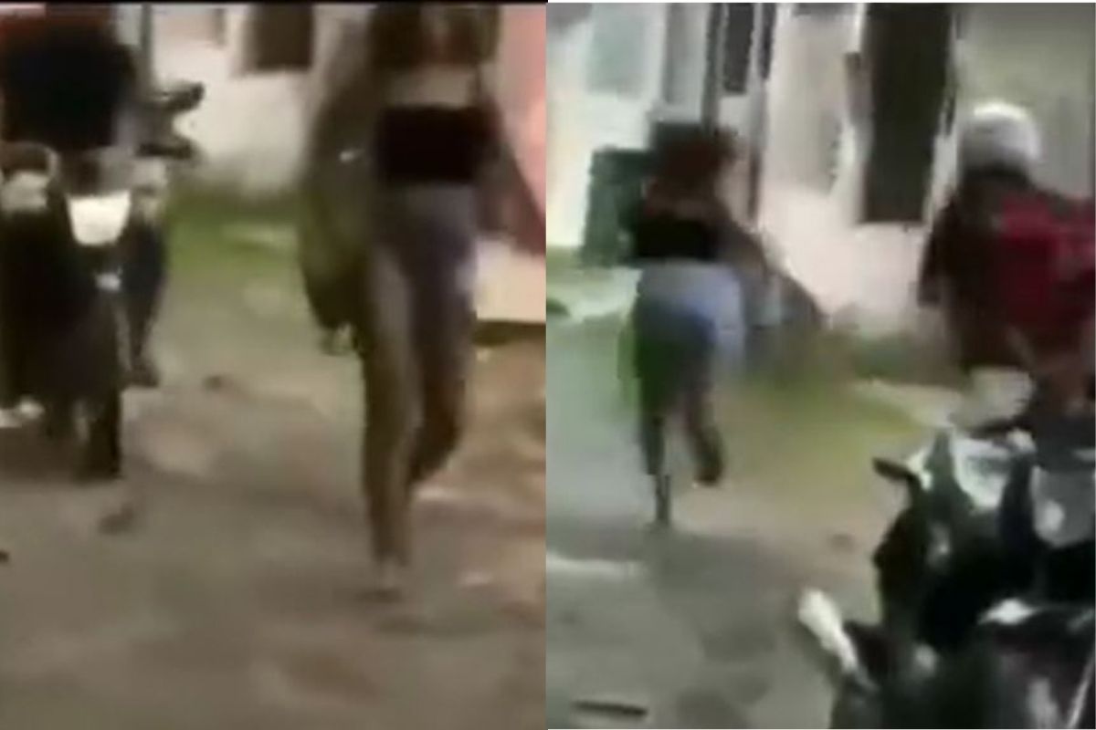 VIDEO: तरुणीसोबत पंगा घेणं दोघांना पडलं महागात; बॅग चोरायला आले अन् स्वतःच कंगाल झाले