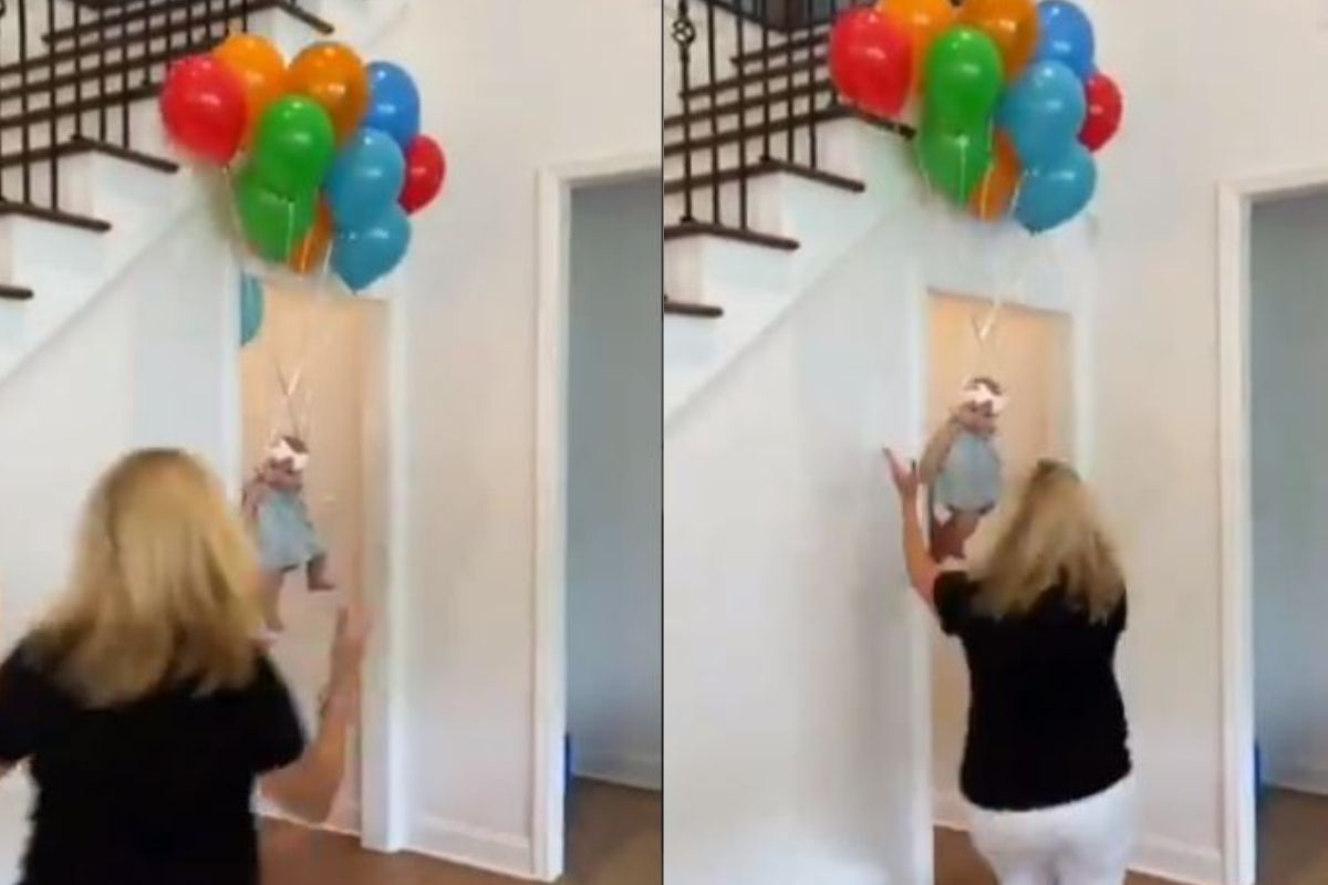 वडिलांनीच फुग्याला बांधून चिमुकलीला हवेत सोडलं; दृश्य पाहून चुकला आईच्या हृदयाचा ठोका, पाहा VIDEO