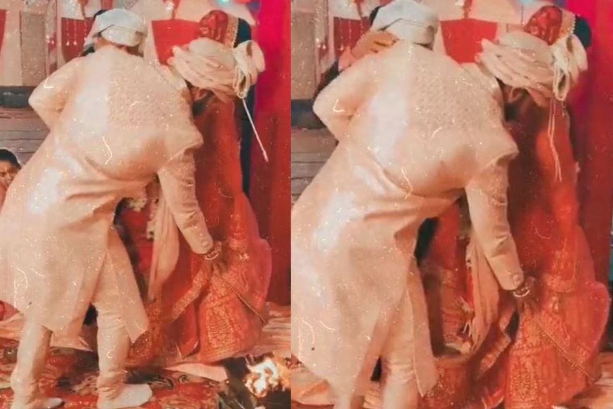 VIDEO: सात फेरे घेतानाच लागत होती नवरीच्या लेहंग्याला आग; नवरदेवानं जे केलं ते मन जिंकणारं