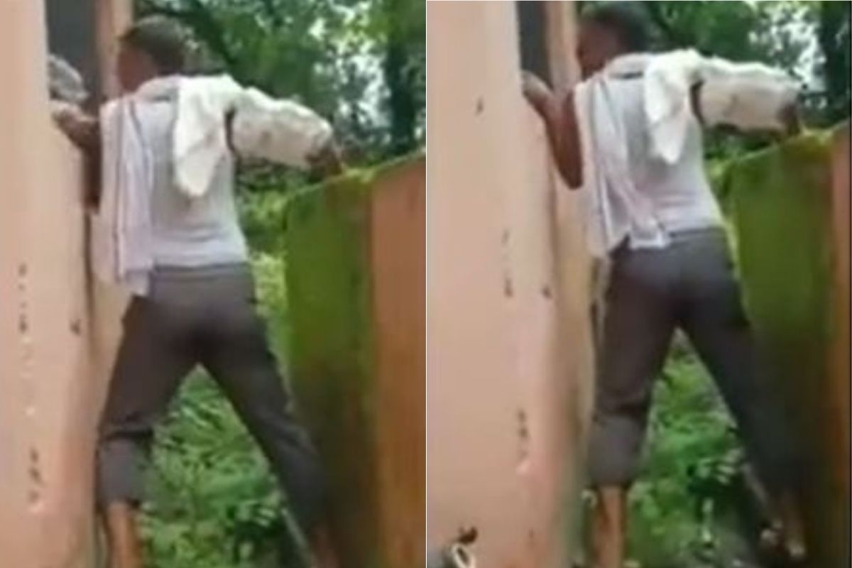 Corona Vaccine घेण्यासाठी त्यानं हद्दच केली पार; VIDEO पाहून तुम्हीही लावाल डोक्याला हात