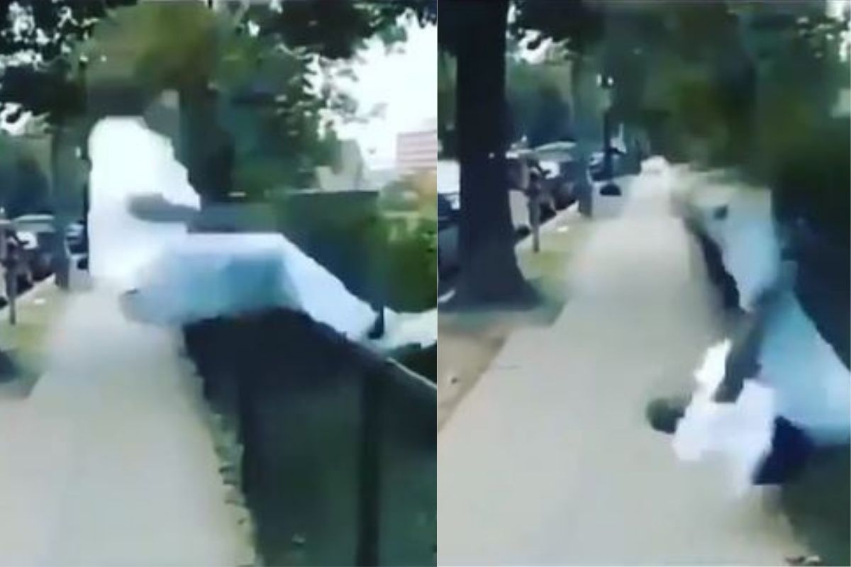 समोरच्याची नक्कल करायला गेला अन् धाडकन जमिनीवर आपटला; घटनेचा Video Viral