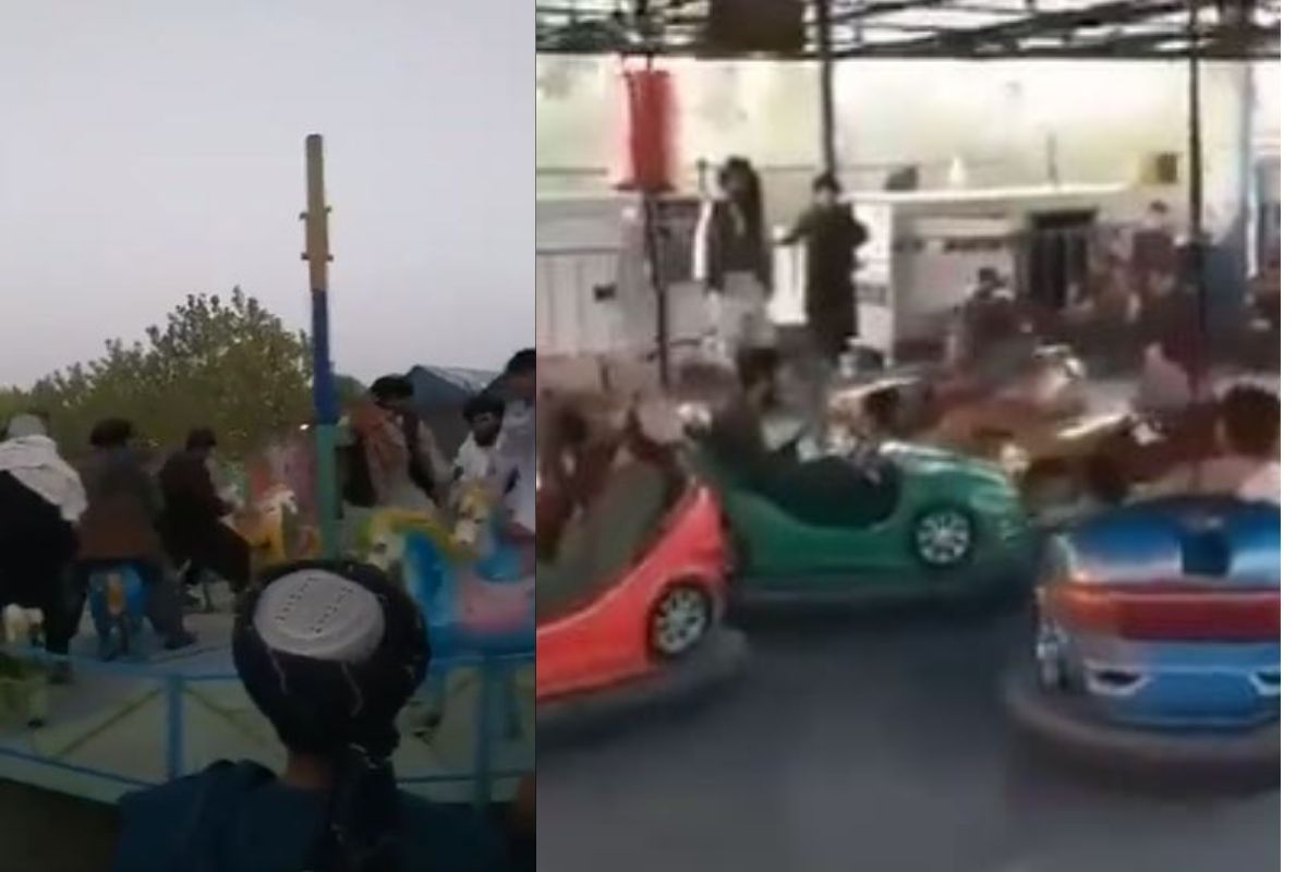 अफगाणिस्तानवर कब्जा करताच पार्कमध्ये खेळताना दिसले तालिबानी; गाड्यांवर अन् घोड्यावर बसून मस्ती करतानाचे VIDEO