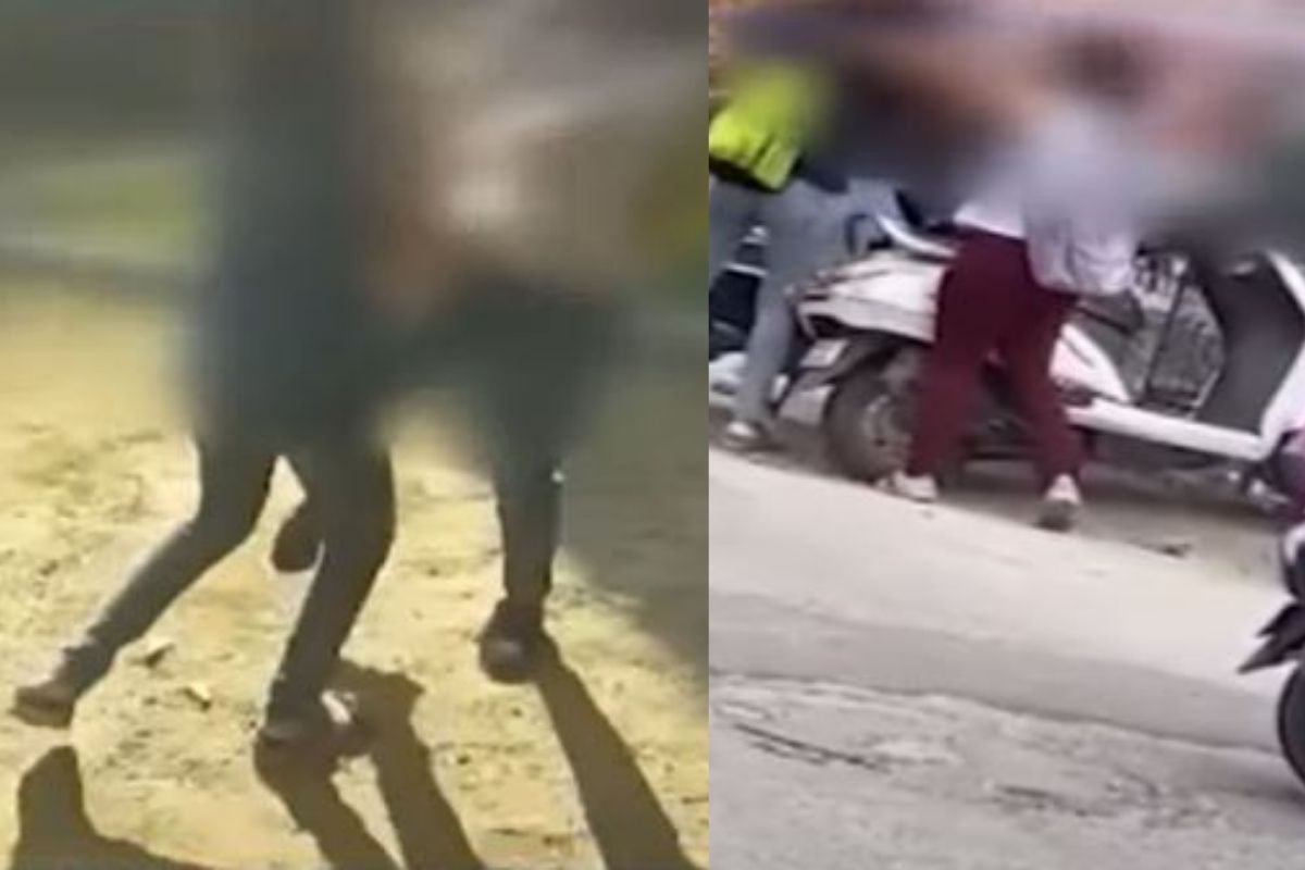 रस्त्यावरच आपसात भिडल्या विद्यार्थीनी; एकमेकींची अक्षरशः लाथा-बुक्क्यांनी केली धुलाई, Shocking Video
