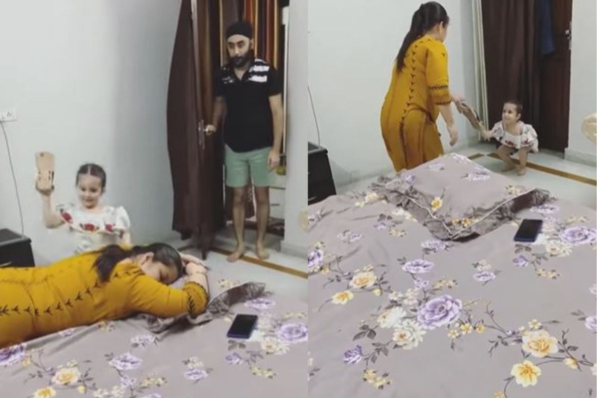 VIDEO: बापरे! एवढ्याशा चिमुकलीनं आईला चपलेनं मारलं; महिलेनं मुलीला दिली अशी शिक्षा