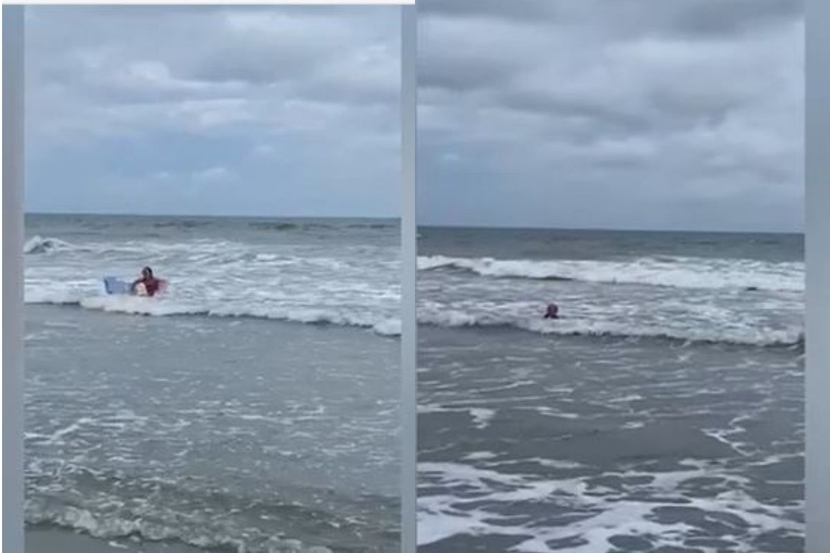 पोहण्याचा आनंद घेत होती मुलगी; अचानक जवळ शार्क आला अन्...; धडकी भरवणारा VIDEO