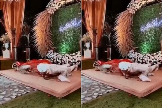 नवरी-नवरदेवाचा आगळावेगळा अंदाज; स्टेजवरच केलं असं काही की आले चर्चेत, पाहा VIDEO