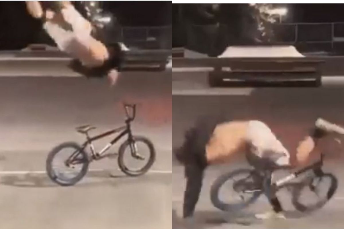 VIDEO: सायकलवर मोठ्या दिमाखात करत होता स्टंट; युवकासोबत घडलं असं काही ज्याची कल्पनाही केली नसेल