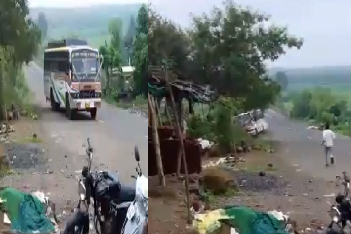 OMG! घाटात अचानक रिव्हर्स गेली प्रवासी बस आणि...; दुर्घटनेचा थरारक VIDEO