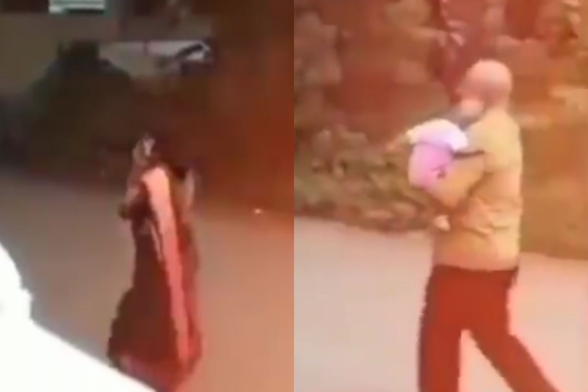 मोबाइलवर बोलण्याच्या नादात आई बाळालाच विसरली; Video पाहून लोकांचा संताप