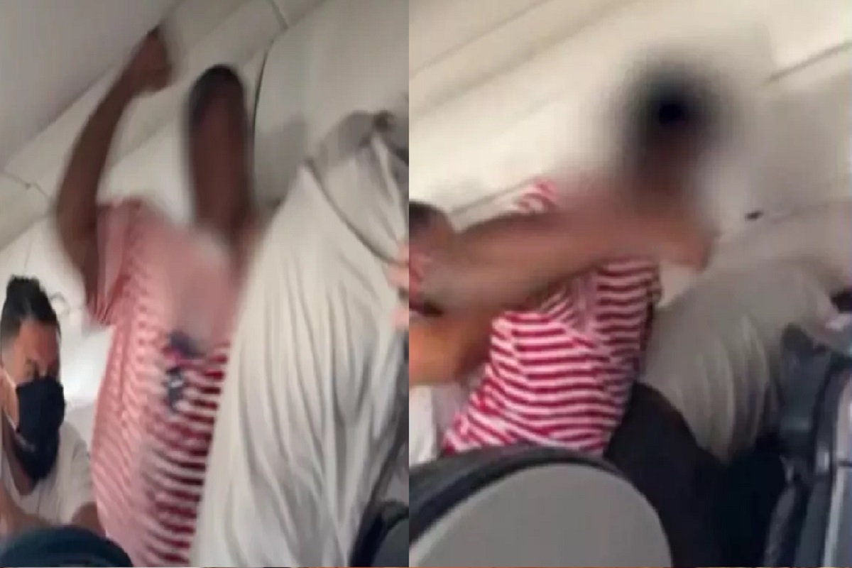 Shocking video! सीटसाठी एकमेकांना फोडून काढलं, मुंबई लोकलप्रमाणे अमेरिकन विमानात प्रवाशांची फायटिंग