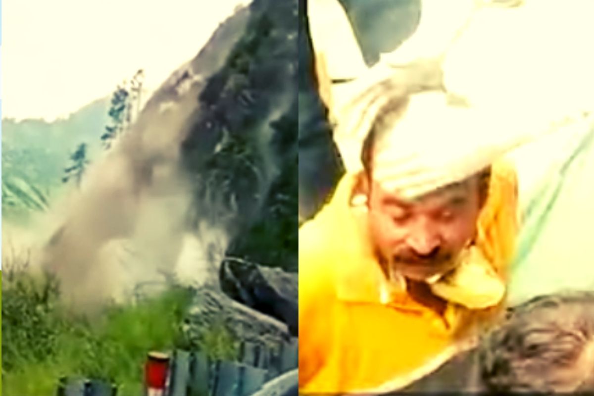 VIDEO : डोंगरावरुन मोठ-मोठे दगड कोसळत होते, खालून जात होत्या गाड्या; निसर्गाचं भयावह रुप पाहून हादराल