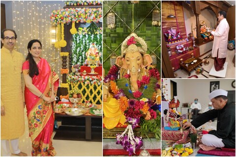 Ganesh Chaturthi 2021: सर्वसामान्य नागरिक, गणेशोत्सव मंडळ यांच्यासोबतच राजकीय नेत्यांच्या घरीही गणपती बाप्पा विराजमान झाले आहेत.