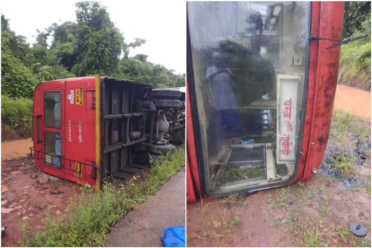 BREAKING: मुंबई - दापोली एसटीला रत्नागिरीतील शेनाळे घाटात अपघात