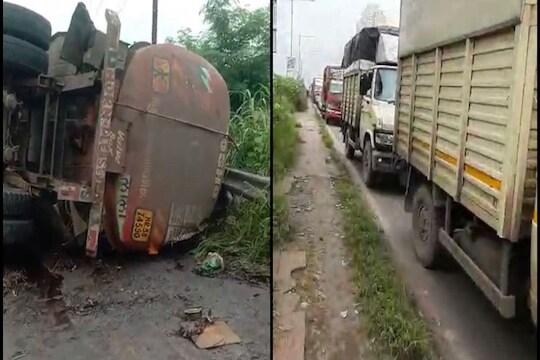 Thane Latest News: ठाणे-नाशिक महामार्गावर अभूतपूर्व वाहतूक कोंडी,  Oil Tankerचा अपघात