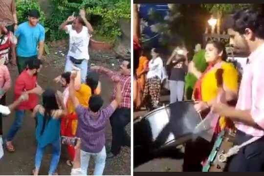 ढोल-ताशाच्या गजरात 'सुंदरा'च्या सेटवर बाप्पा अवतरला; अभि-लतिचा गणपती डान्स VIRAL