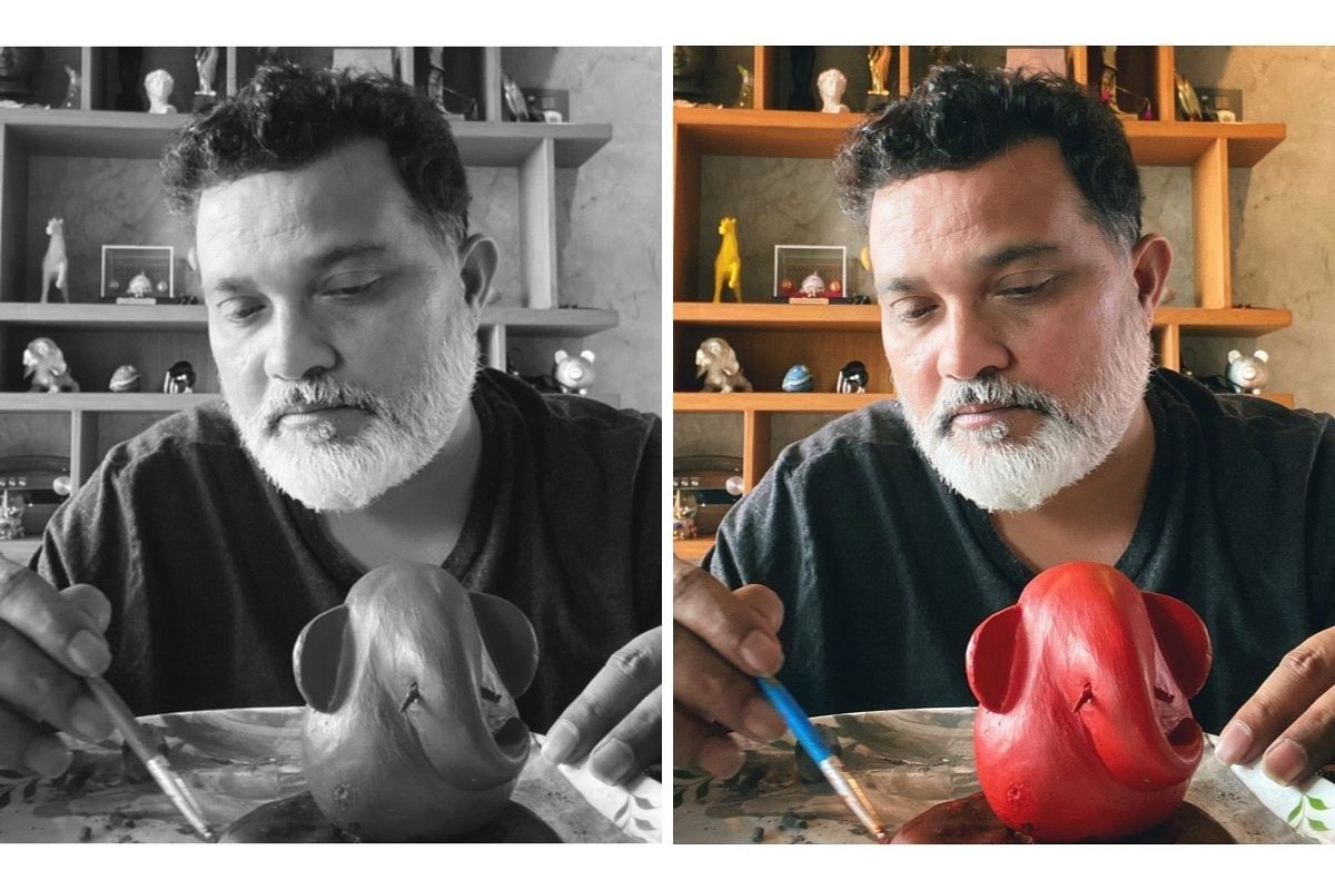 'सर्वात मोठा आनंद' म्हणत, रवी जाधवने स्वतः साकारली बाप्पाची सुंदर मूर्ती