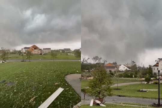 व्हिडिओ शूट करत होता व्यक्ती; इतक्यात चक्रीवादळानं पूर्ण घरच झालं उद्धवस्त, धडकी भरवणारा VIDEO