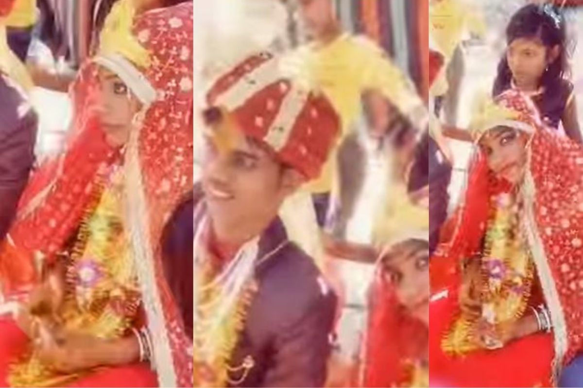 लग्नमंडपातच नवरदेव-नवरीची मस्ती; VIDEO चा शेवट पाहून आवरणार नाही हसू