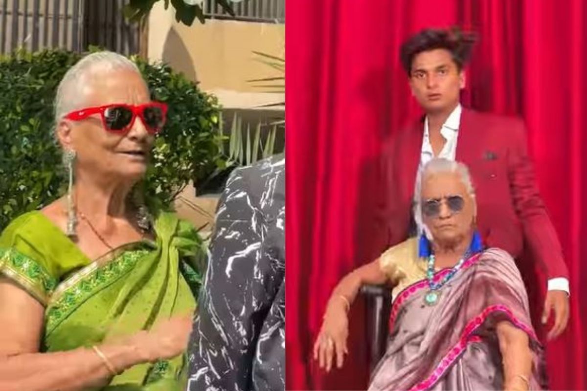 70 वर्षीय आजीची नातवासोबत मस्ती; चेहऱ्यावरील हावभाव पाहून नेटकरी फिदा, VIDEO
