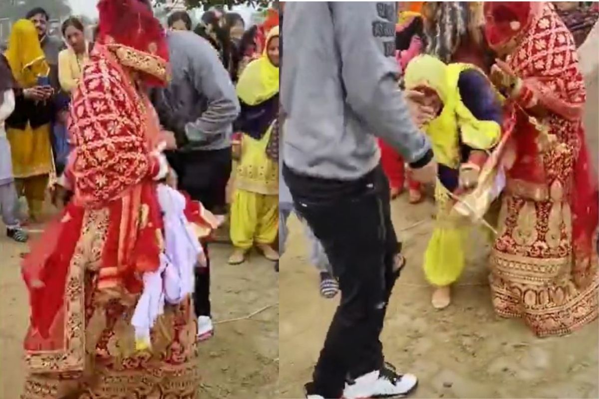 सासरी येताच दिरानं नव्या नवरीला काठीनं बदडलं; सासूनं केला बचाव, VIDEO VIRAL