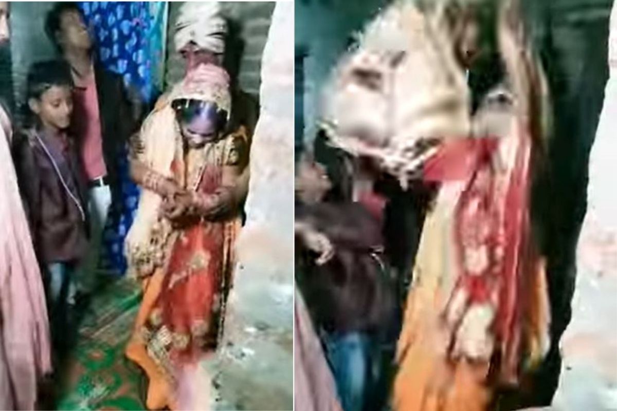 पाठवणीवेळी अचानक उड्या मारू लागली नवरी; पाहून नवरदेवही हैराण, लग्नातील Video Viral