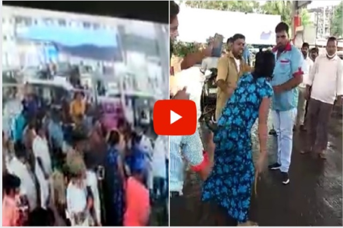 Virar मध्ये CNG भरण्याच्या रांगेवरून वाद, महिलेची Petrol Pump कर्मचाऱ्याला मारहाण, घटनेचा CCTV