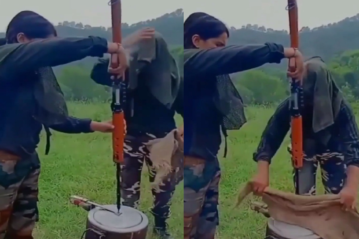 महिला जवानांच्या जुगाडाला तोडच नाही! चक्क बंदुकीच्या टोकावर शिजवलं जेवण; पाहा VIDEO