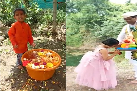  'गणपती बाप्पा मोरया पुढच्या वर्षी लवकर या', असं म्हणत लाडक्या गणरायाला (Ganesh Visarjan 2021) भक्तीभावाने आज निरोप दिला जात आहे. 